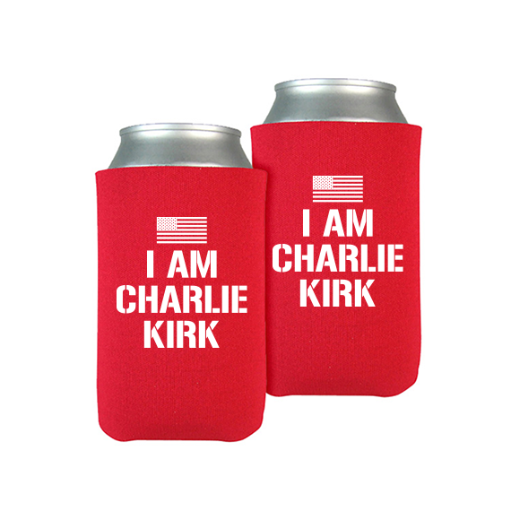 "I am Charlie Kirk" Koozie (set of 2) - Red