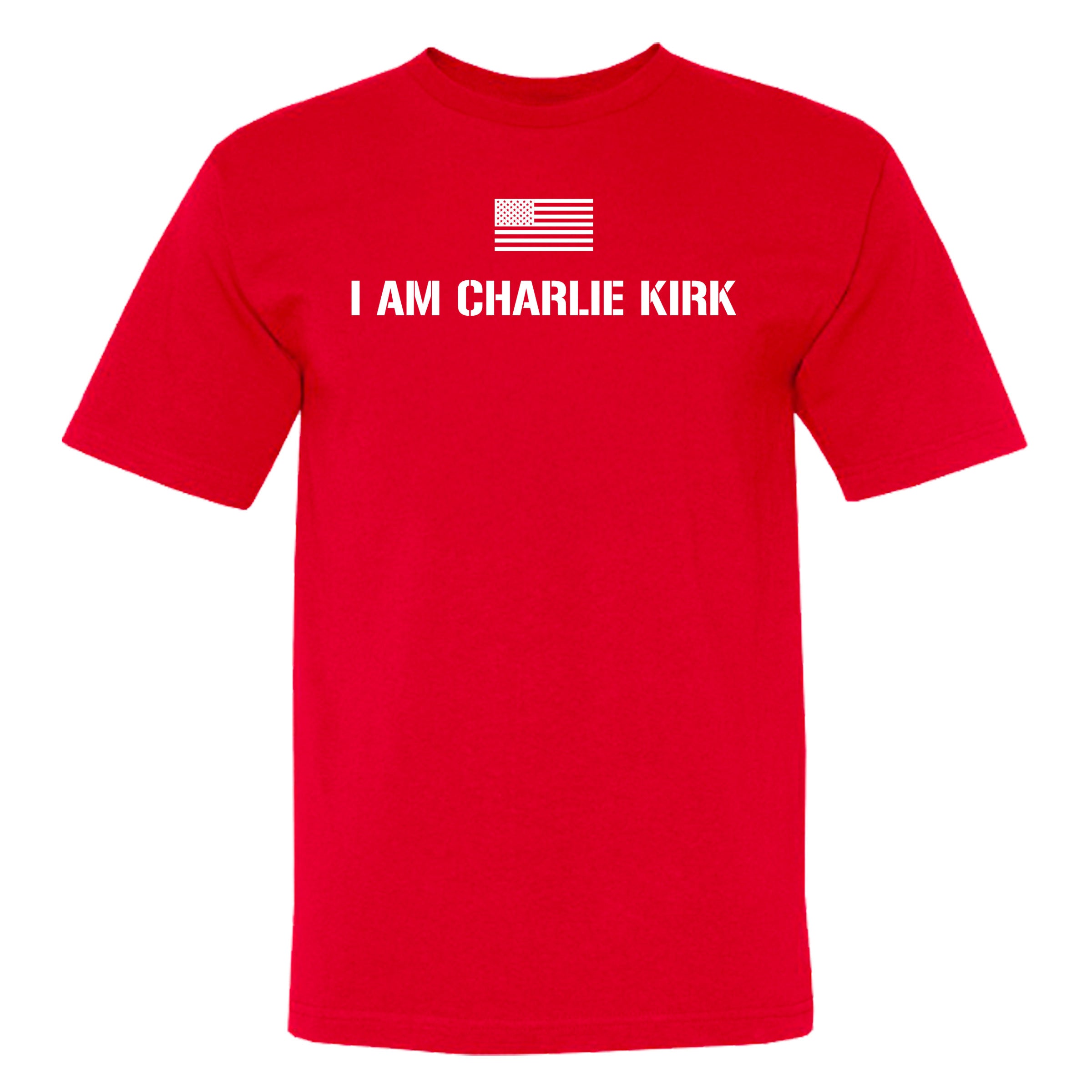 "I Am Charlie Kirk" Patriotic Tee – Red